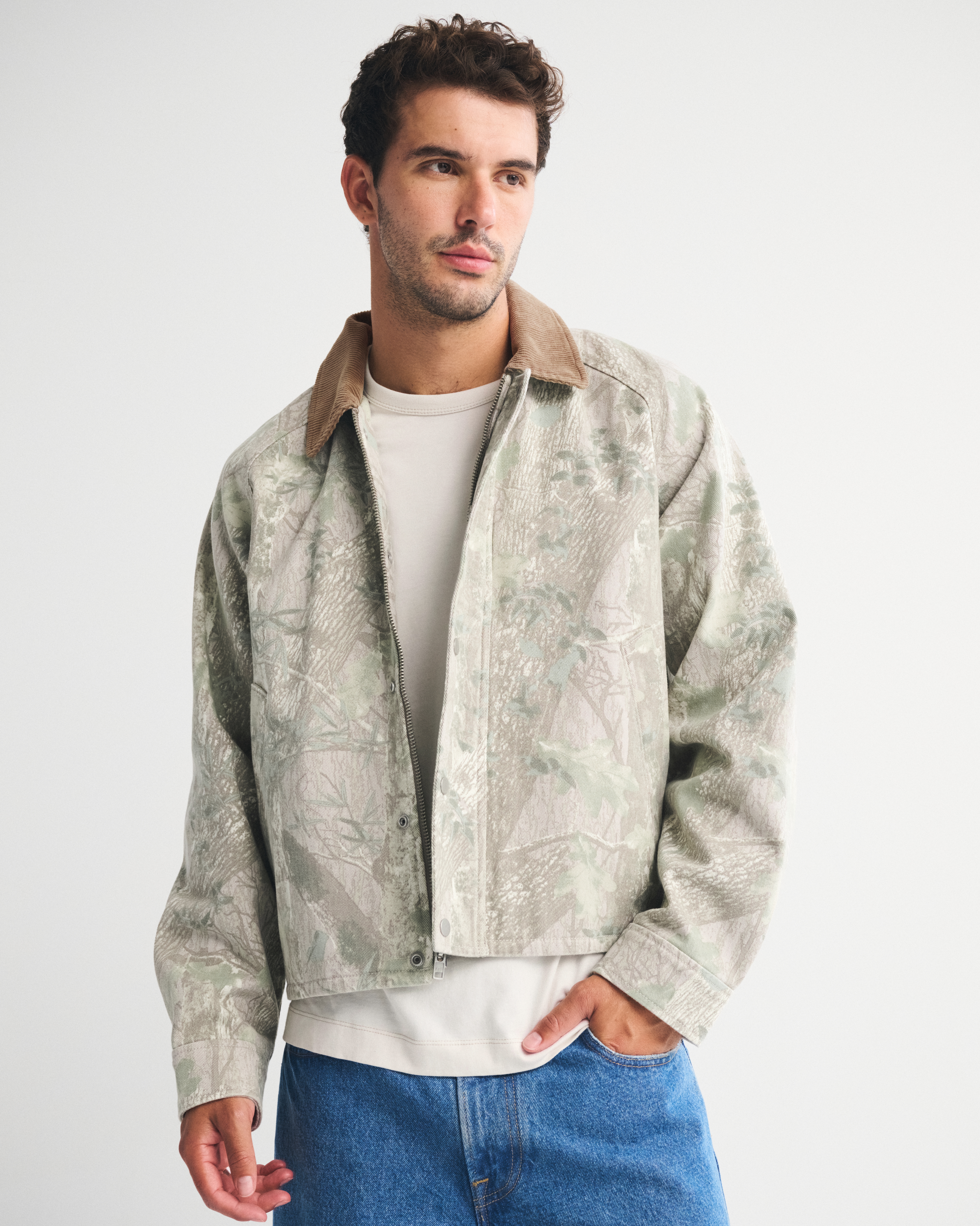 Abercrombie & Fitch Lightweight Barn Jacket In Green