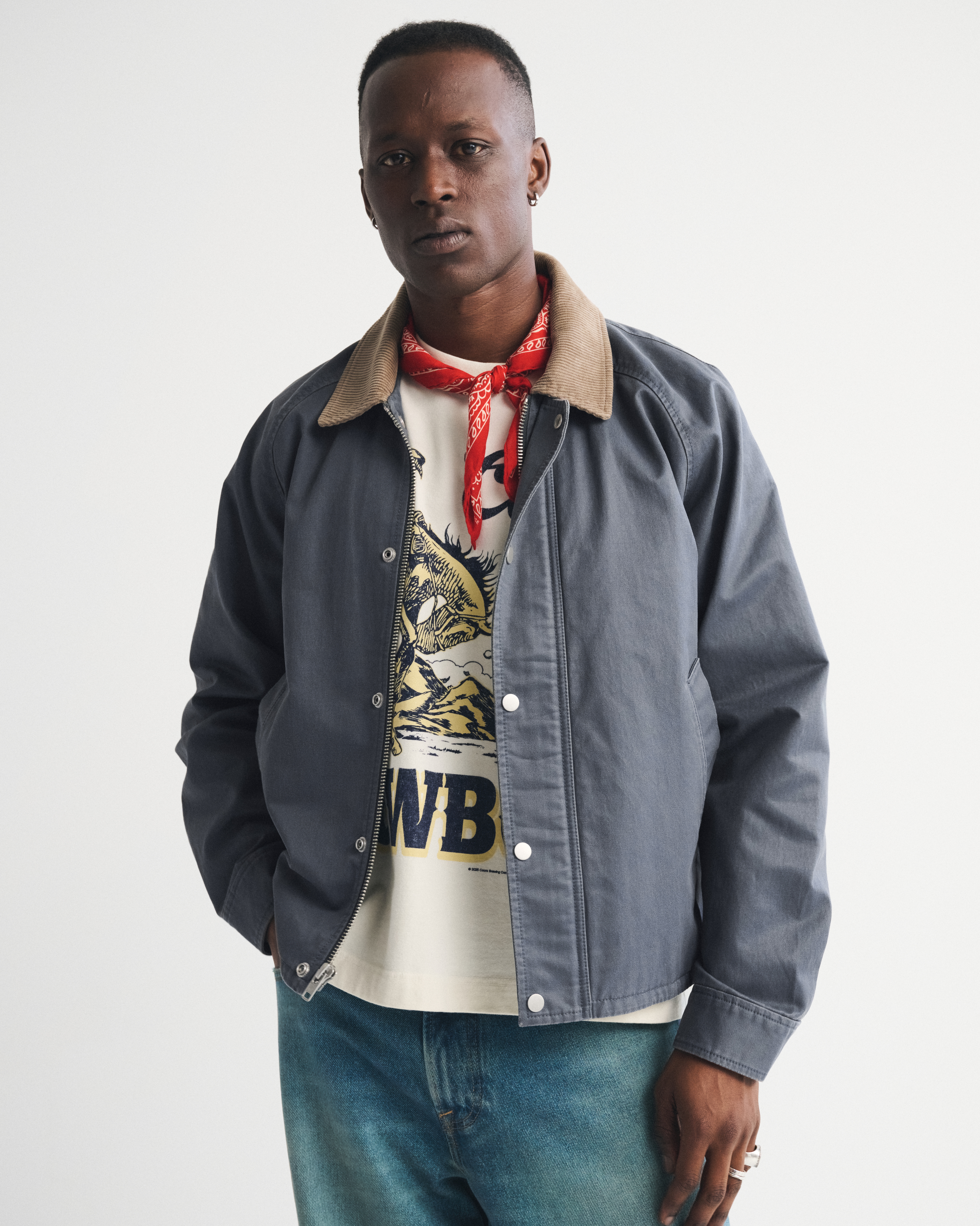 Abercrombie & Fitch Lightweight Barn Jacket In Blue