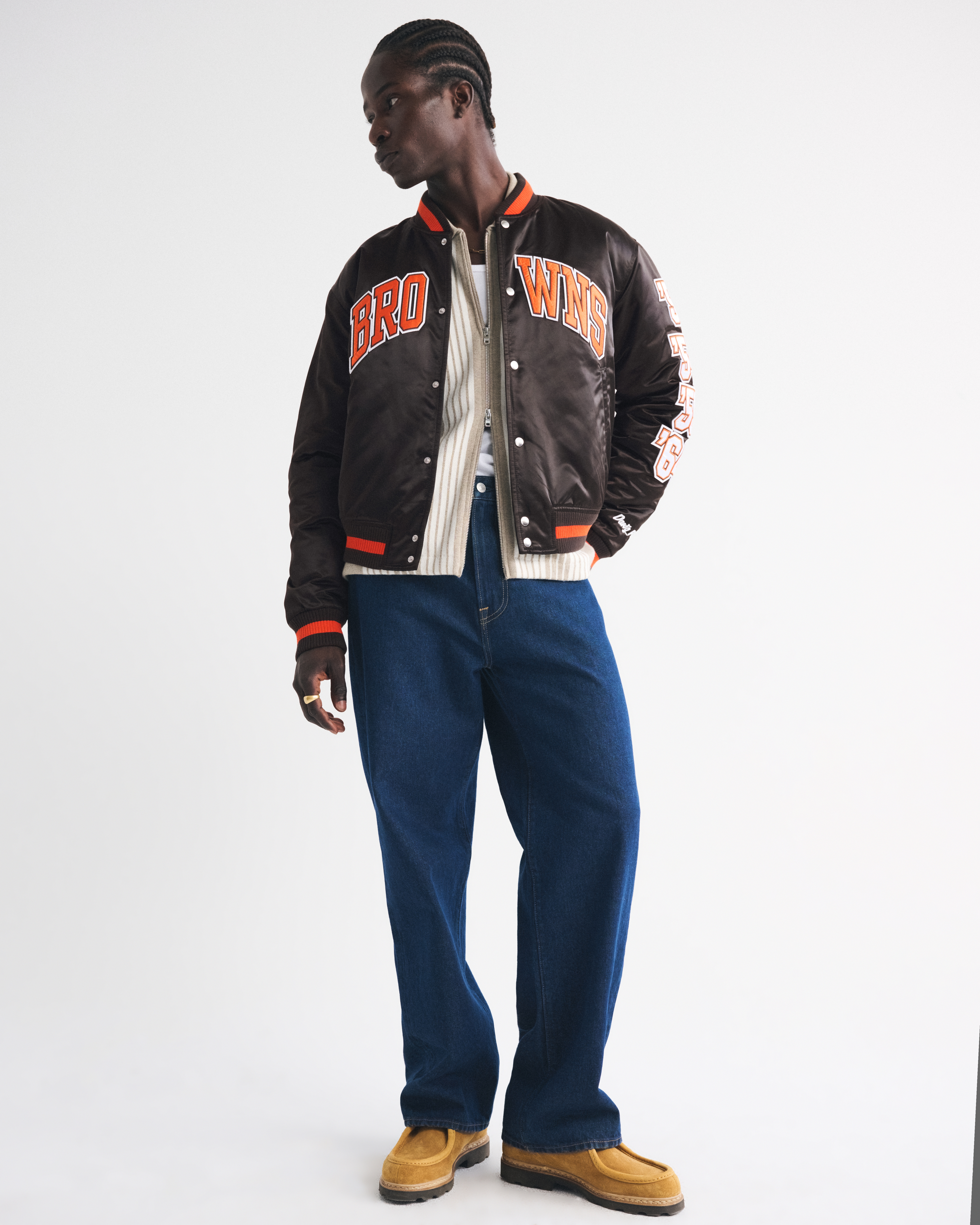 Мужские куртки Abercrombie & Fitch Green Bay Packers Varsity Bomber Jacket — фото 3