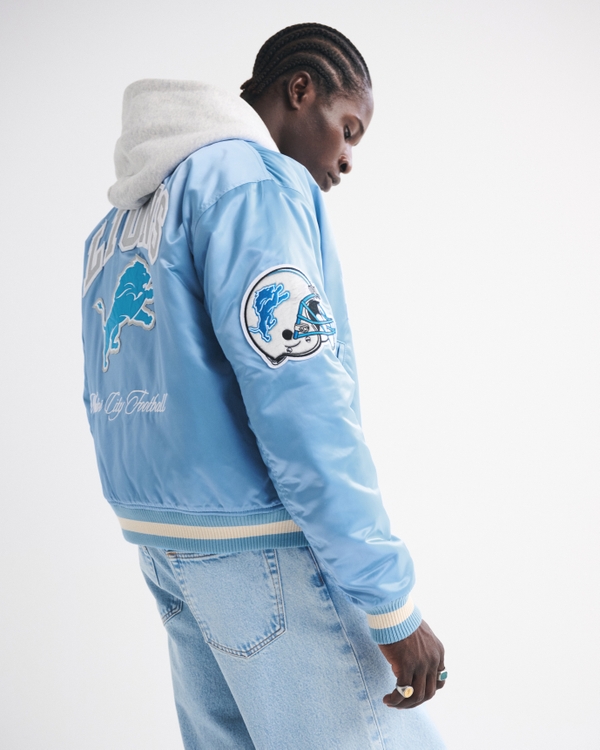 Men's Detroit Lions Varsity Bomber Jacket | Men's Clearance