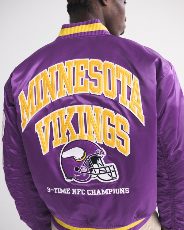 champion × Minnesota Vikings アウター Men's Minnesota Vikings Varsity Bomber Jacket | Men's Coats