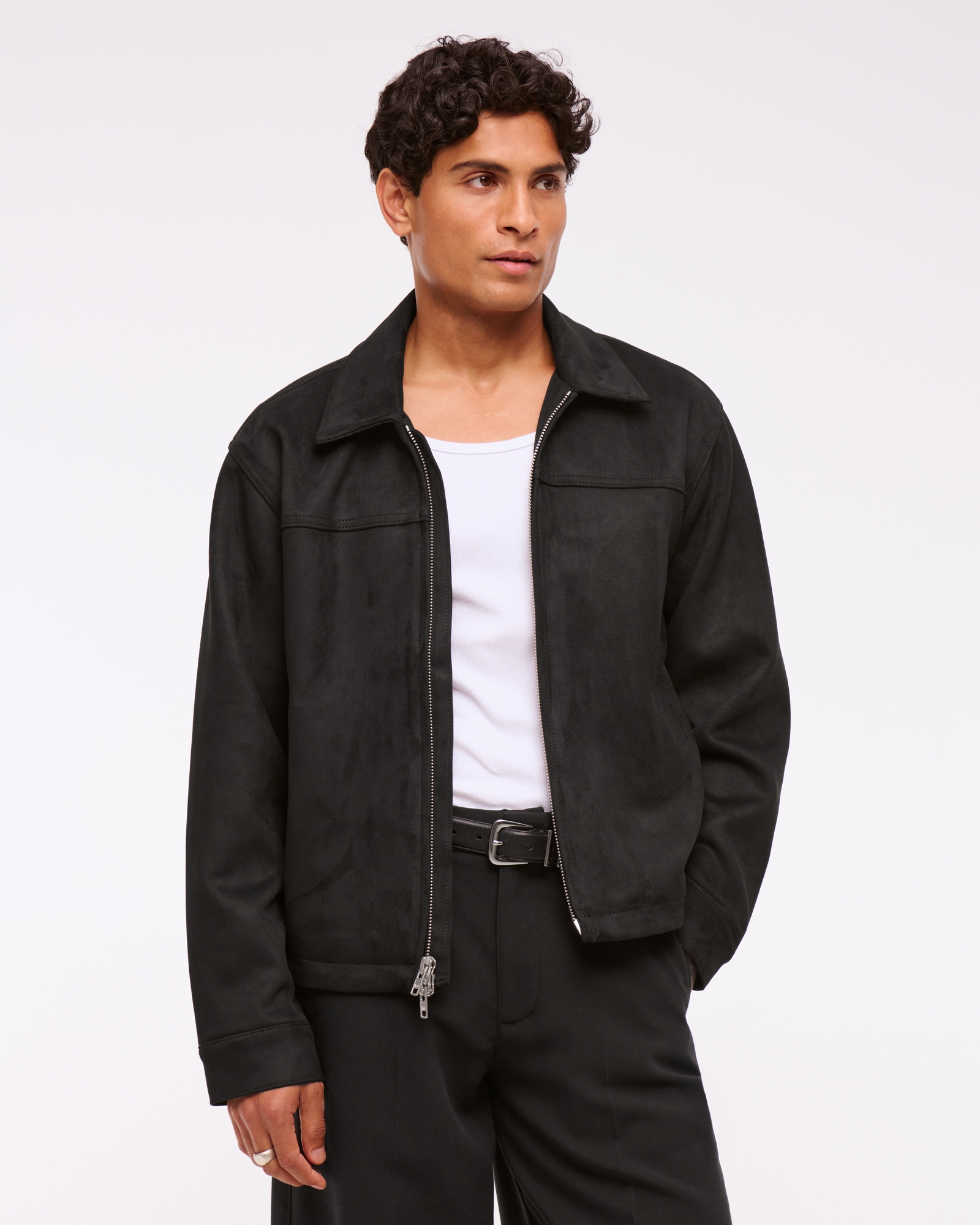 Lightweight Vegan Suede Easy Zip Jacket