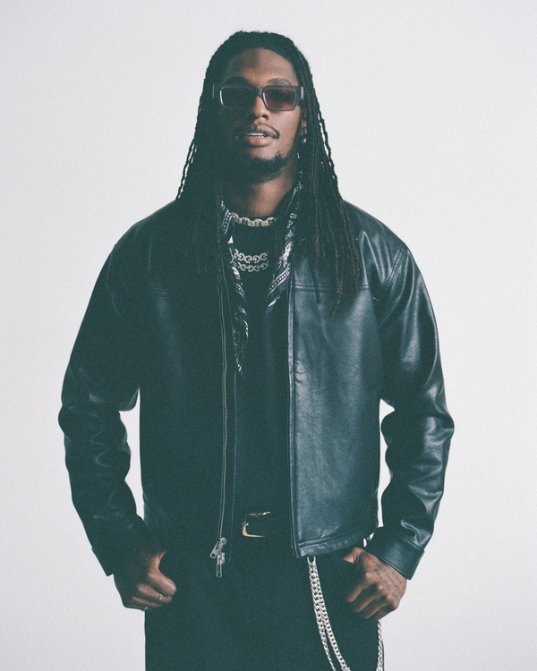 Vegan Leather Zip Jacket, Black view 1