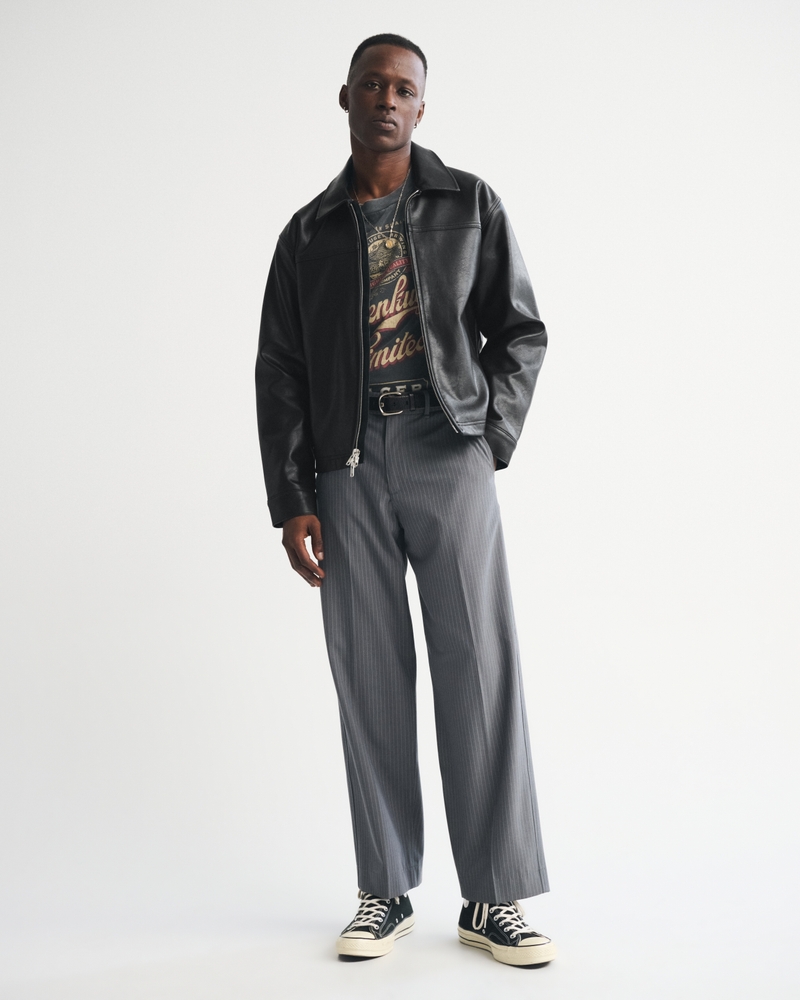 Vegan Leather Zip Jacket