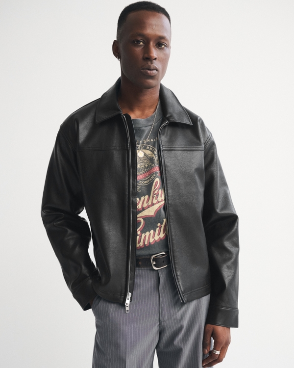 Vegan Leather Zip Jacket