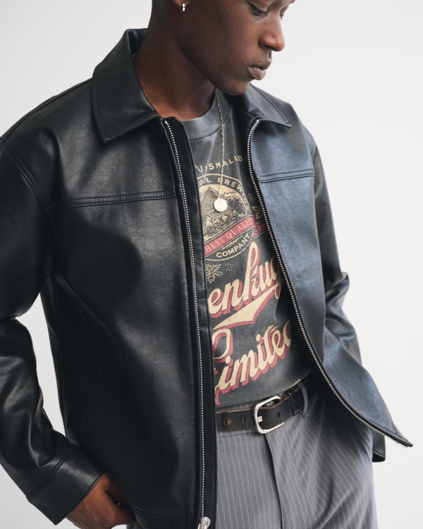 Vegan Leather Zip Jacket