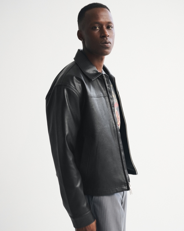 Vegan Leather Zip Jacket