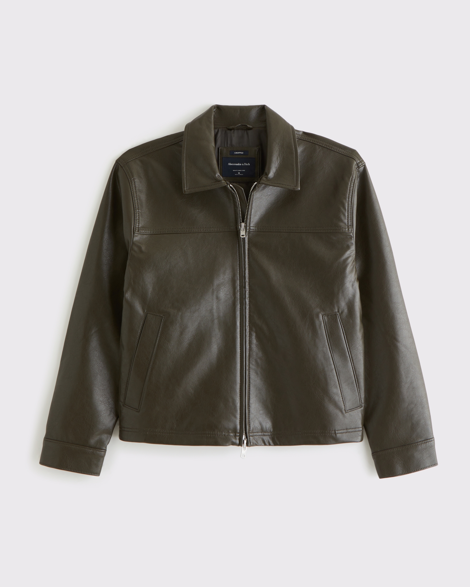 Abercrombie & Fitch Easy Lightweight Vegan Suede Zip Jacket