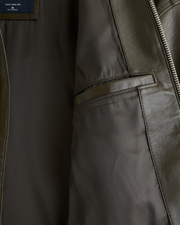 Veste zippée en cuir simili