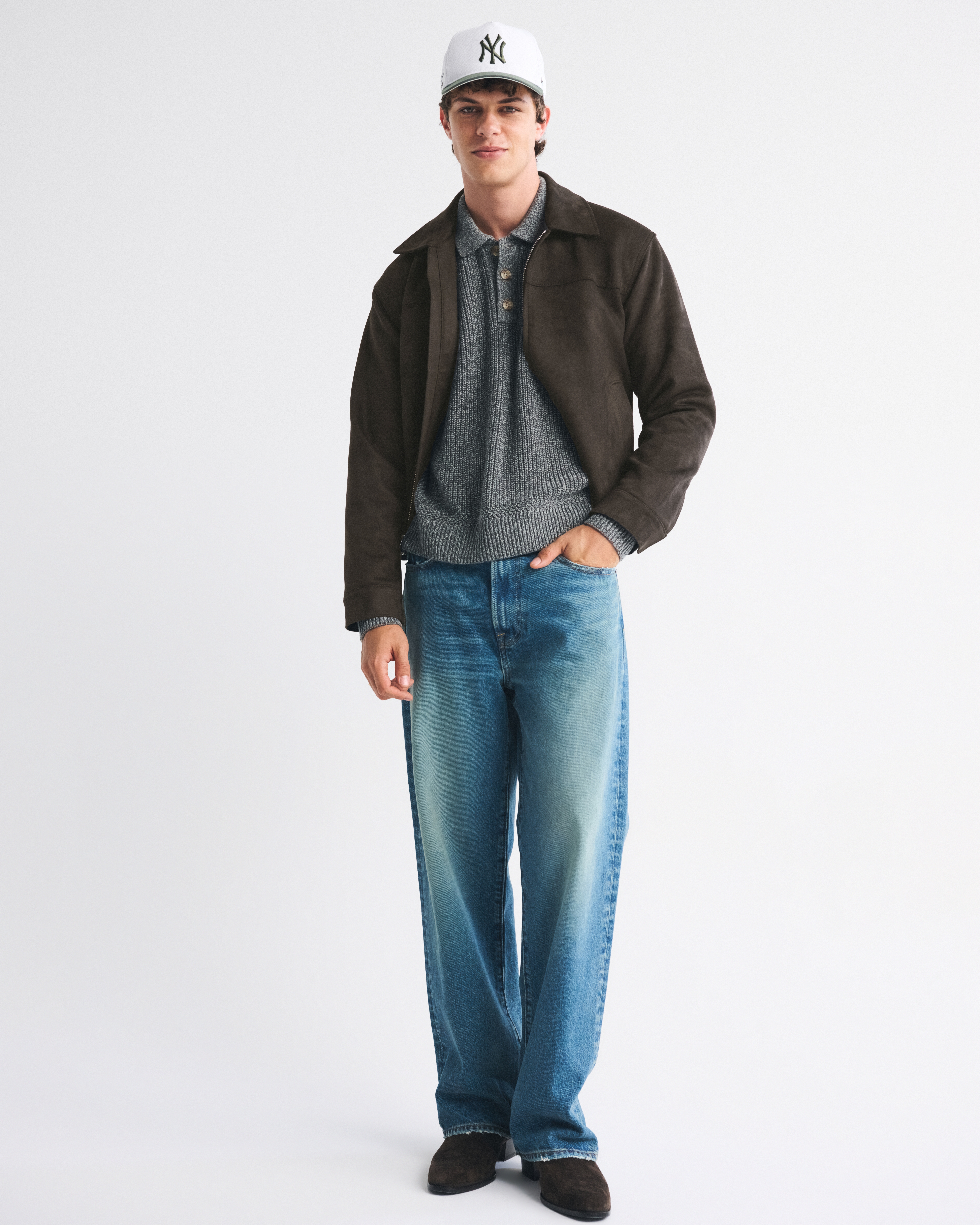 Мужские куртки Abercrombie & Fitch Easy Lightweight Vegan Suede Zip Jacket — фото 3