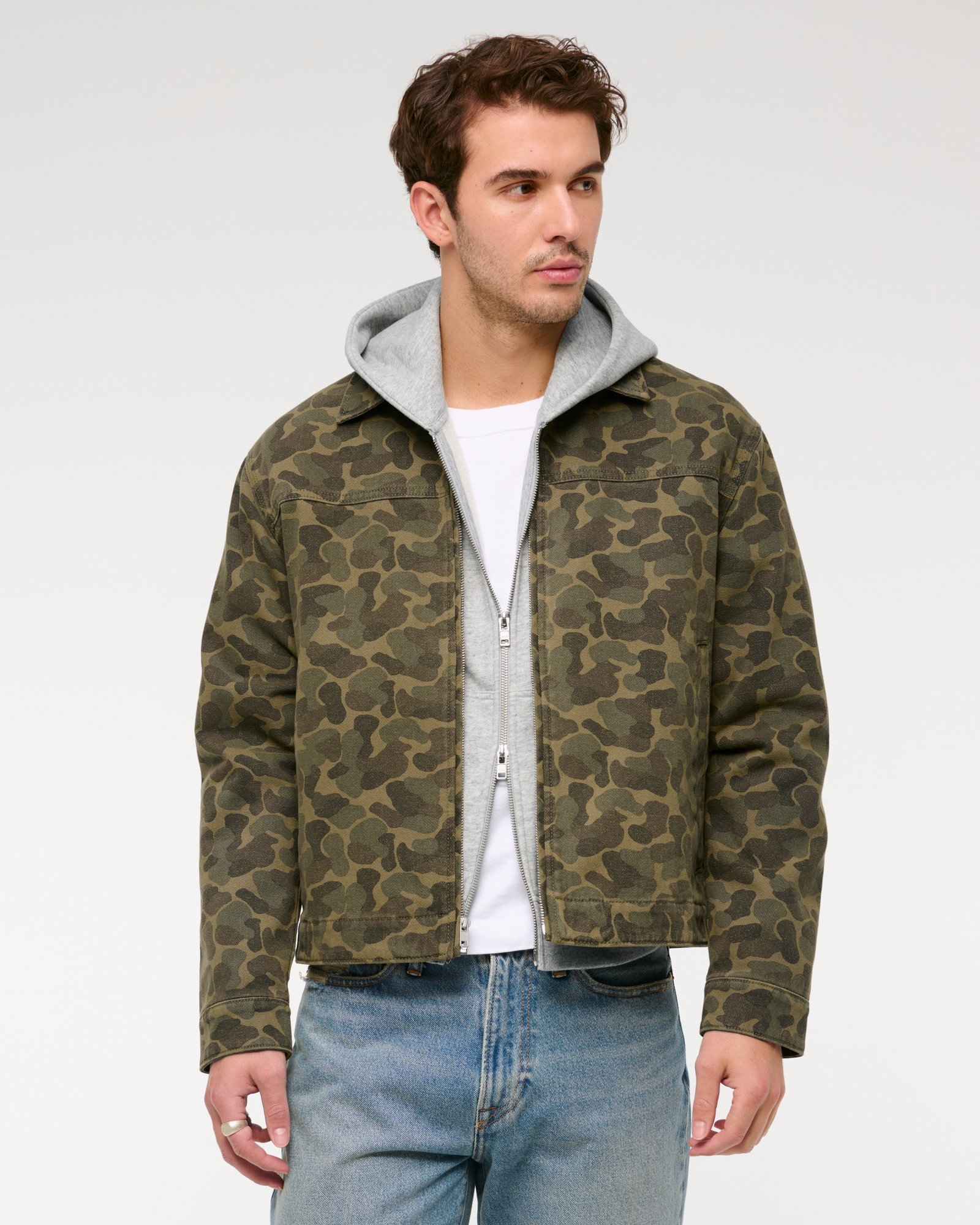 Lightweight Cropped Zip Workwear Jacket