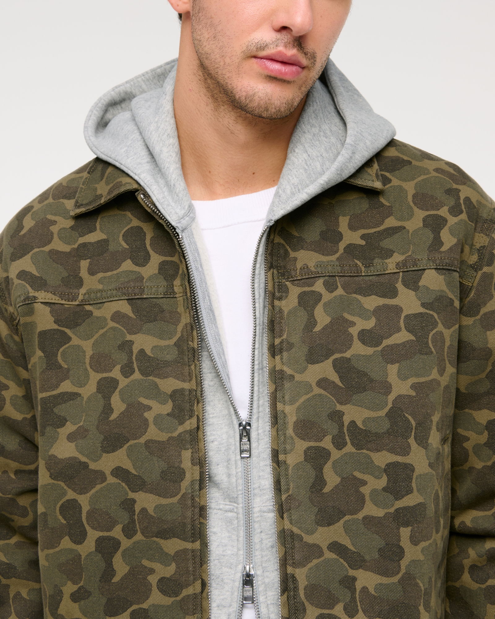 Lightweight Cropped Zip Workwear Jacket