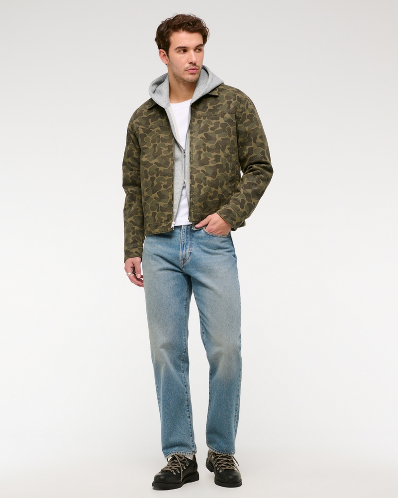 Lightweight Cropped Zip Workwear Jacket