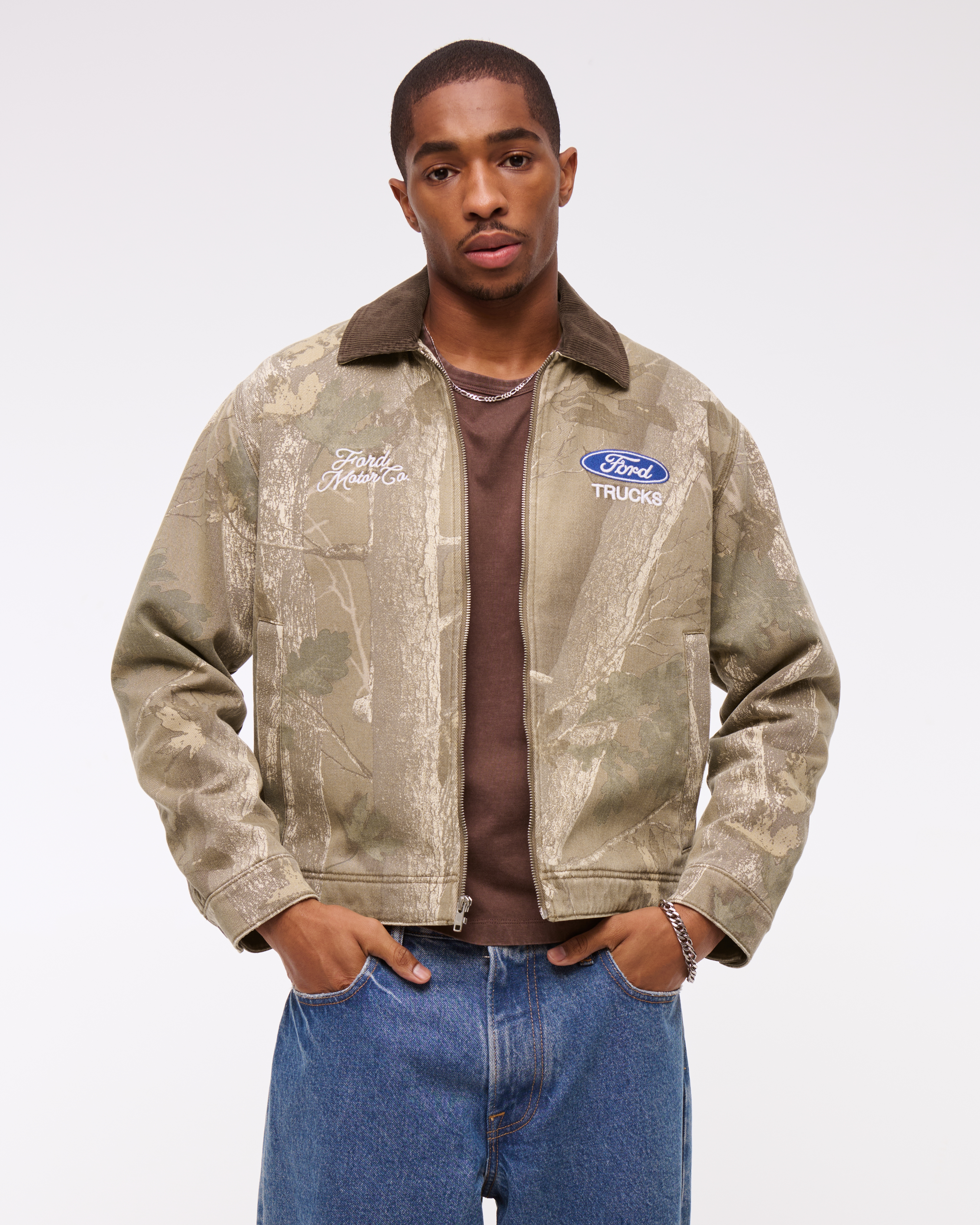 Men's Ford Cropped Zip Workwear Jacket | Men's Coats