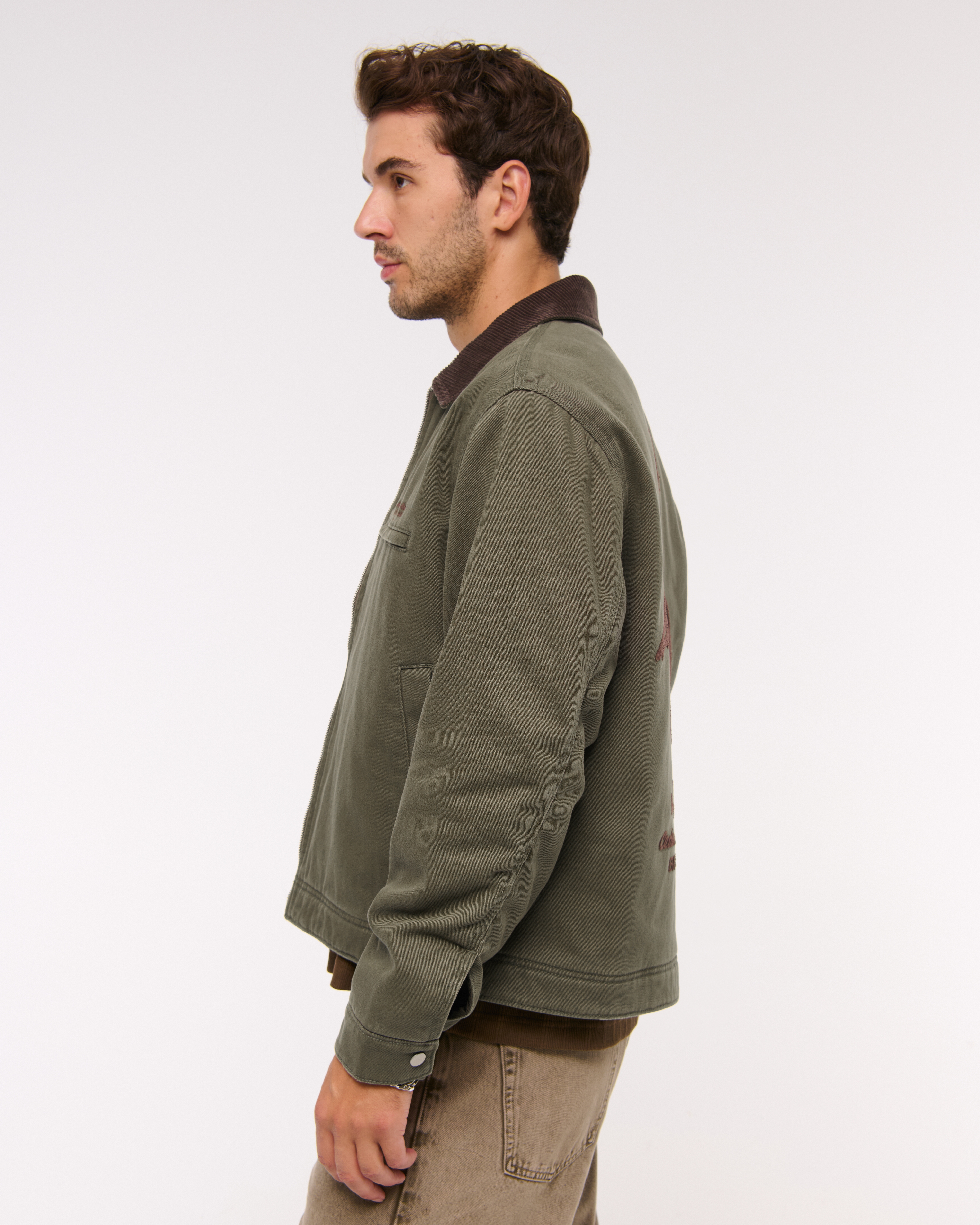 ジャケット・アウター Abercro&Fitch メンズ Zip Workwear Jacket | メンズ コート&ジャケット
