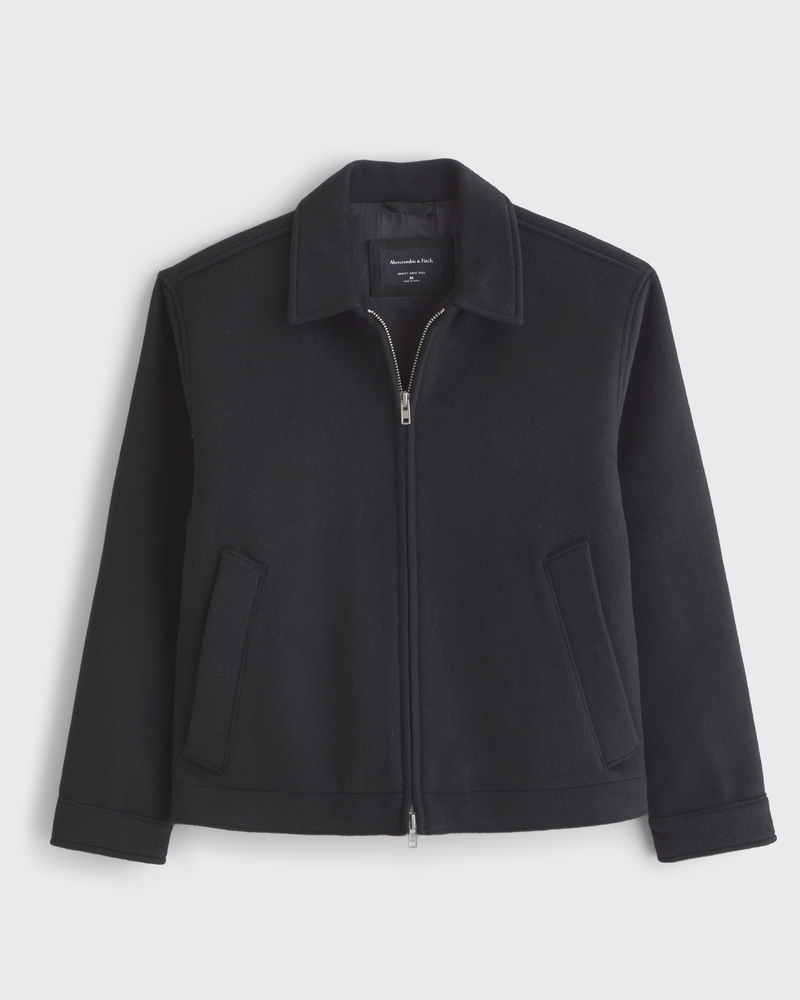 ジャケット・アウター Dulcamara wool jacket black color Men's Wool-Blend Zip Jacket | Men's Coats & Jackets | Abercrombie.com