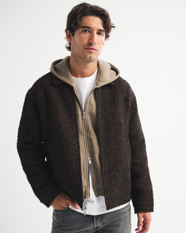 Wool-Blend Zip Jacket