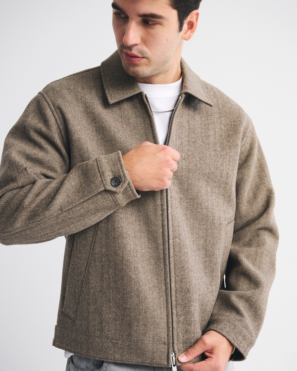 Wool-Blend Zip Jacket