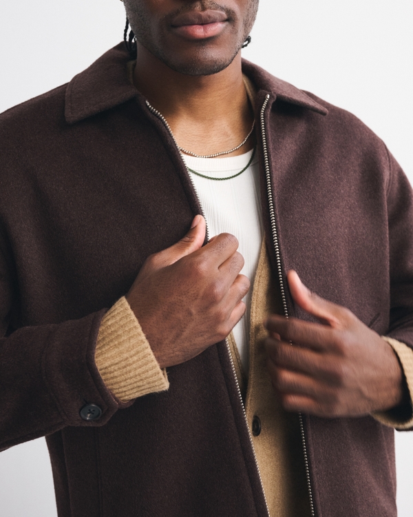 Men's Wool-Blend Zip Jacket | Men's Clearance | Abercrombie.com