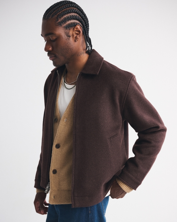 Men's Wool-Blend Zip Jacket | Men's Clearance | Abercrombie.com