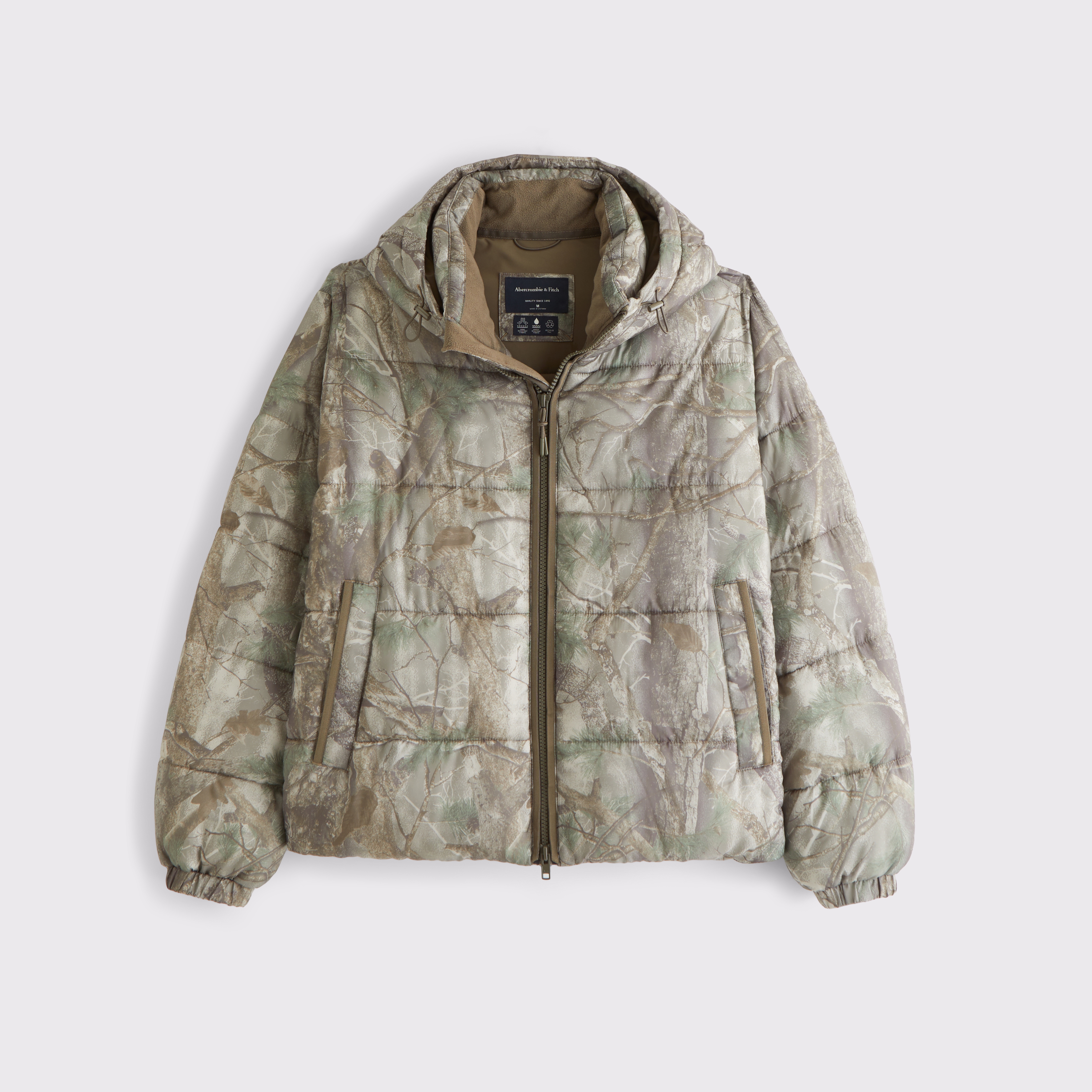 Abercrombie & Fitch A&f Aircloud Hooded Puffer In Green