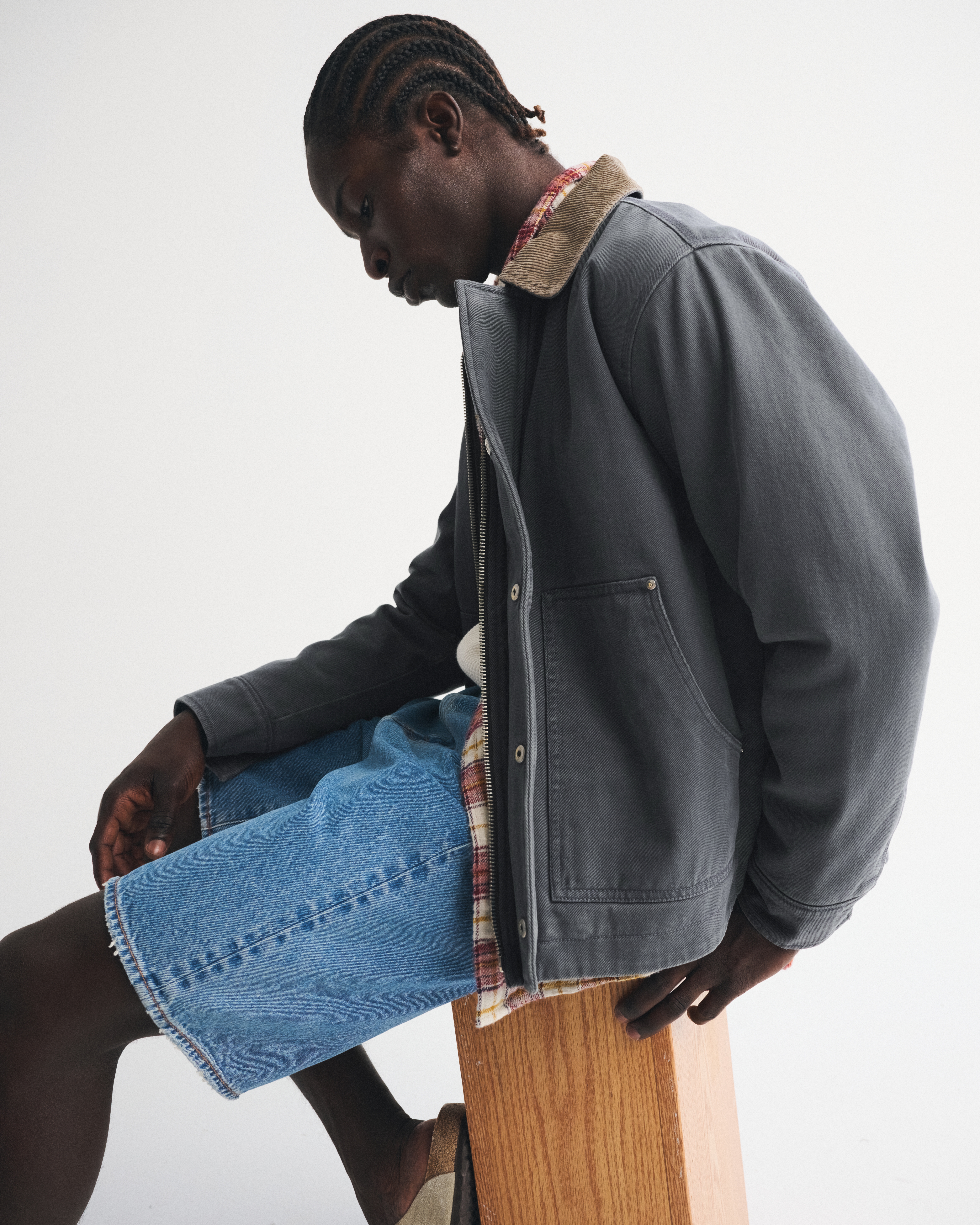 Abercrombie & Fitch Workwear Kanga Zip Jacket In Black