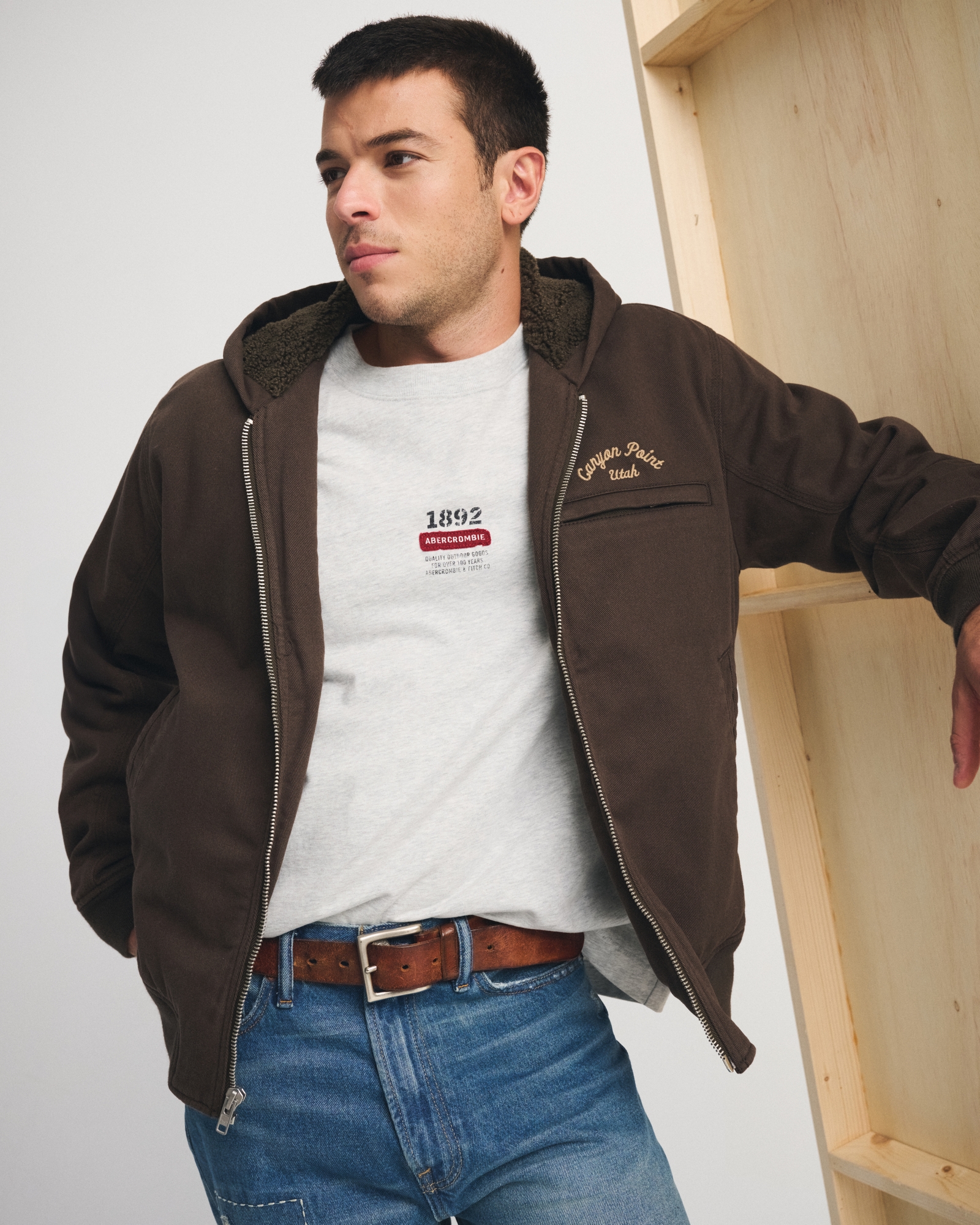 Workwear Hooded Bomber Jacket