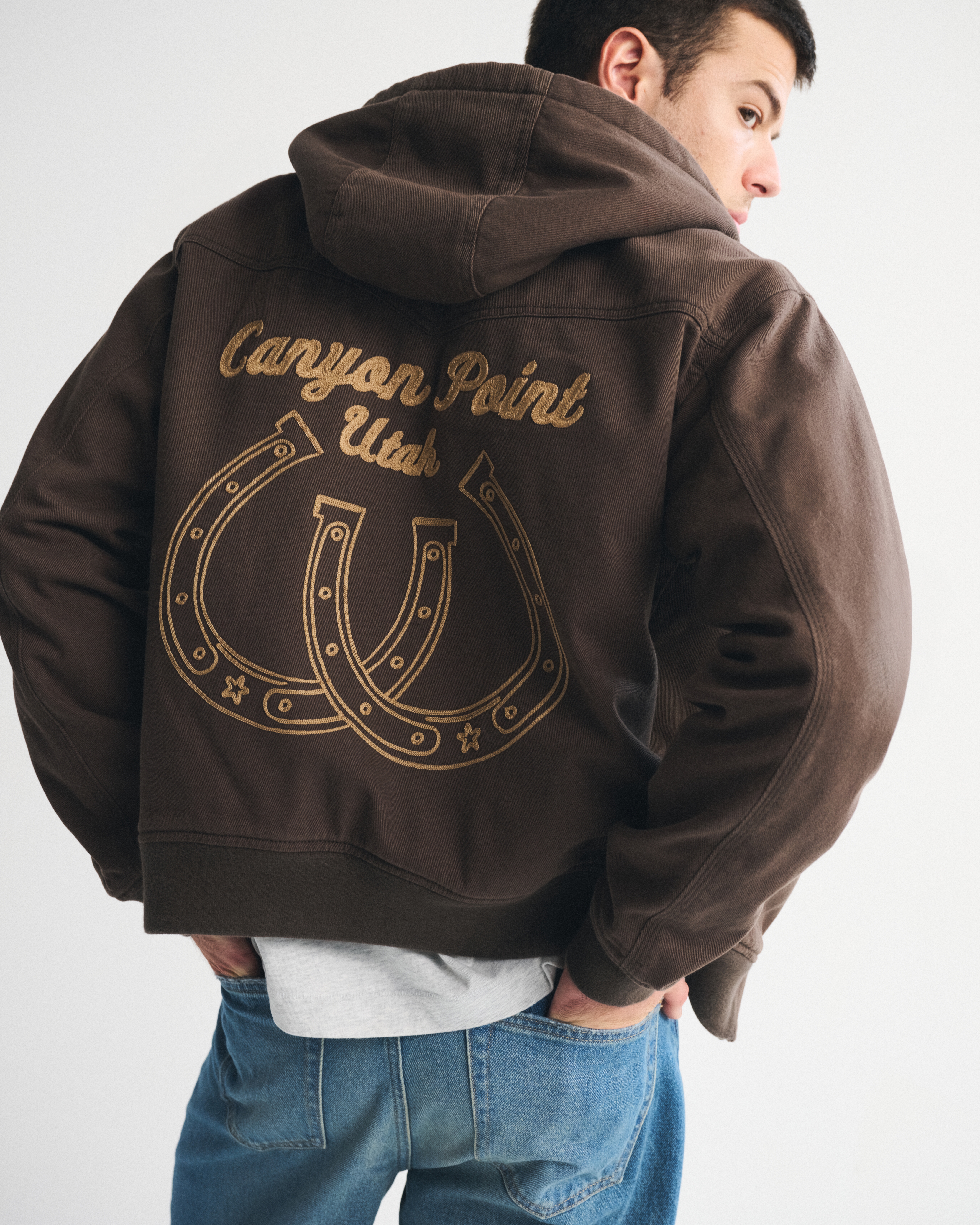 Мужские куртки Abercrombie & Fitch Workwear Hooded Bomber Jacket — фото 3