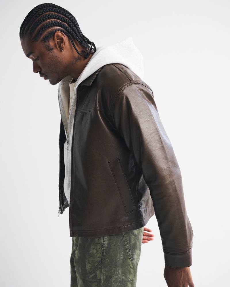 Vegan Leather Zip Jacket