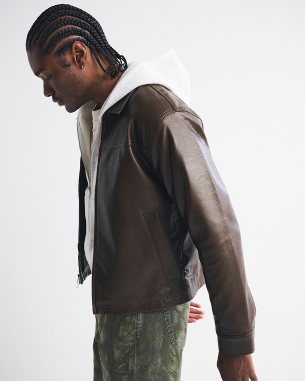 Vegan Leather Zip Jacket