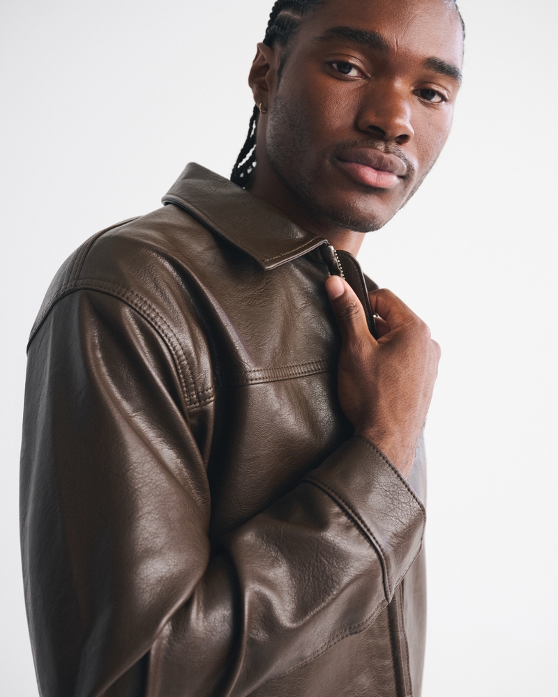 Vegan Leather Zip Jacket