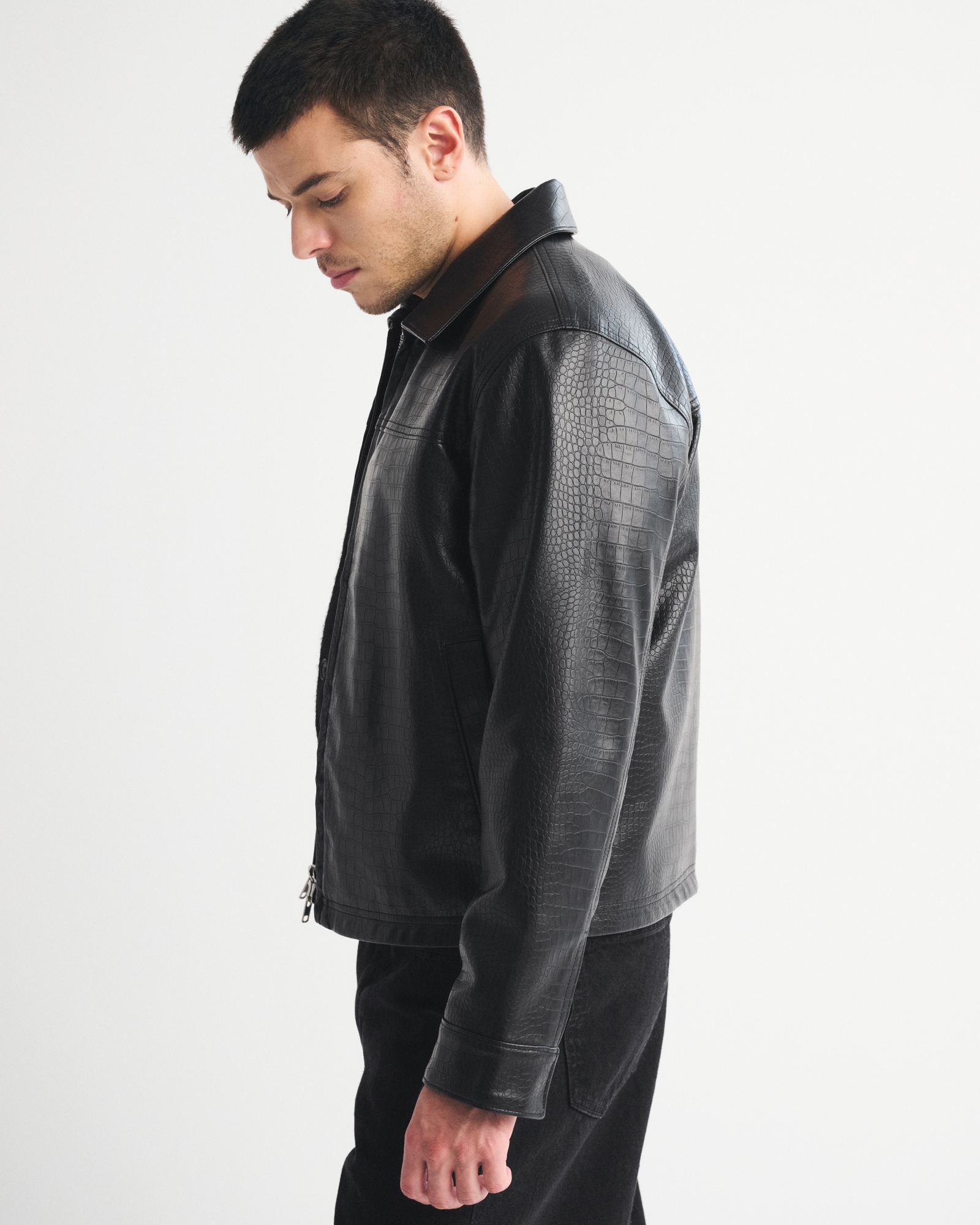 Men's Easy Vegan Leather Zip Jacket | Men's Coats & Jackets