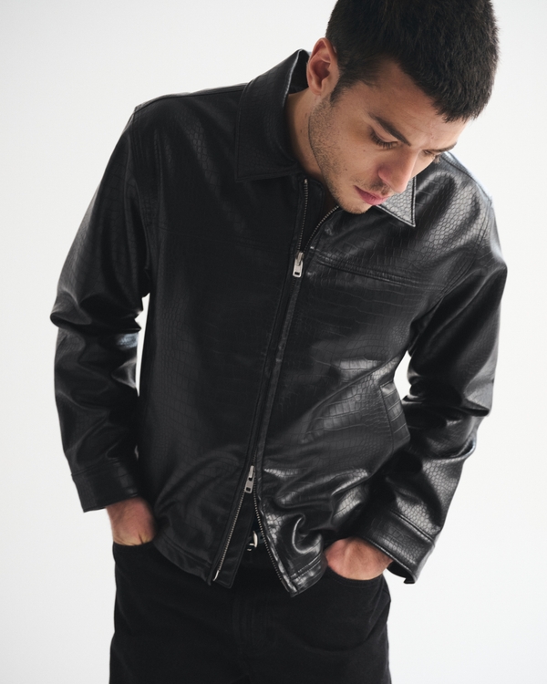 Men's Easy Vegan Leather Zip Jacket | Men's Coats & Jackets