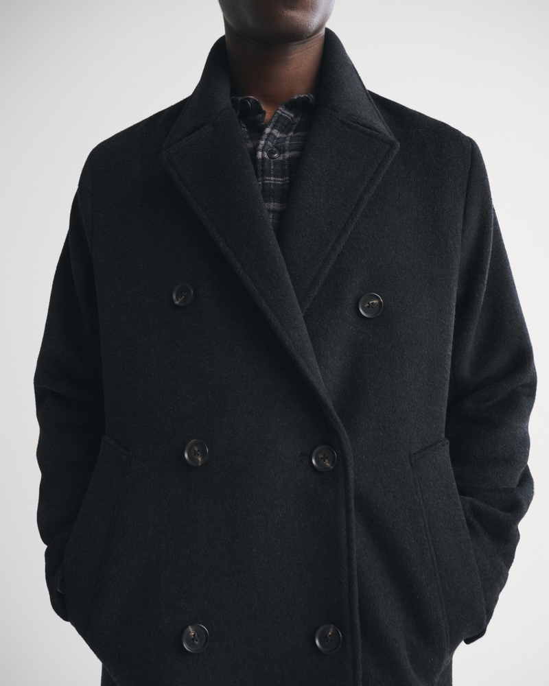 Wool-Blend Double-Breasted Coat