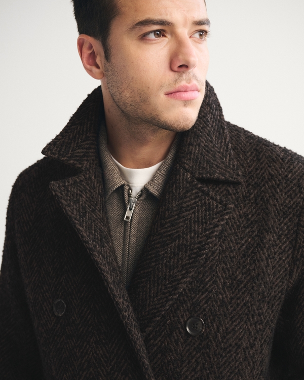 Wool-Blend Double-Breasted Coat