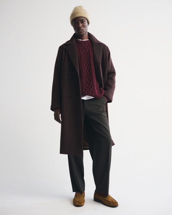 Wool-Blend Double-Breasted Coat