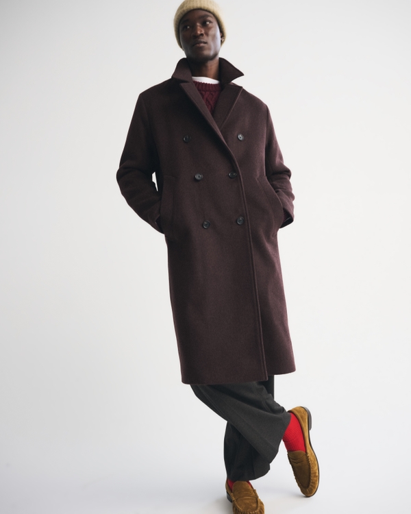 Wool-Blend Double-Breasted Coat