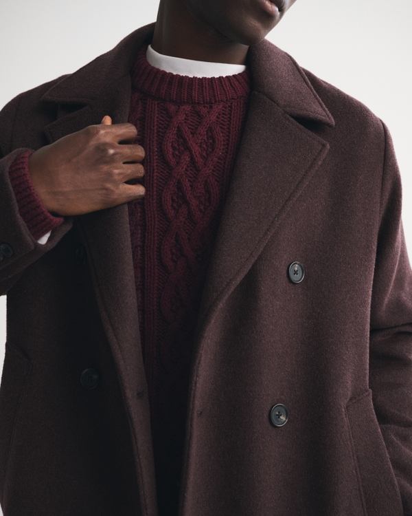 Wool-Blend Double-Breasted Coat