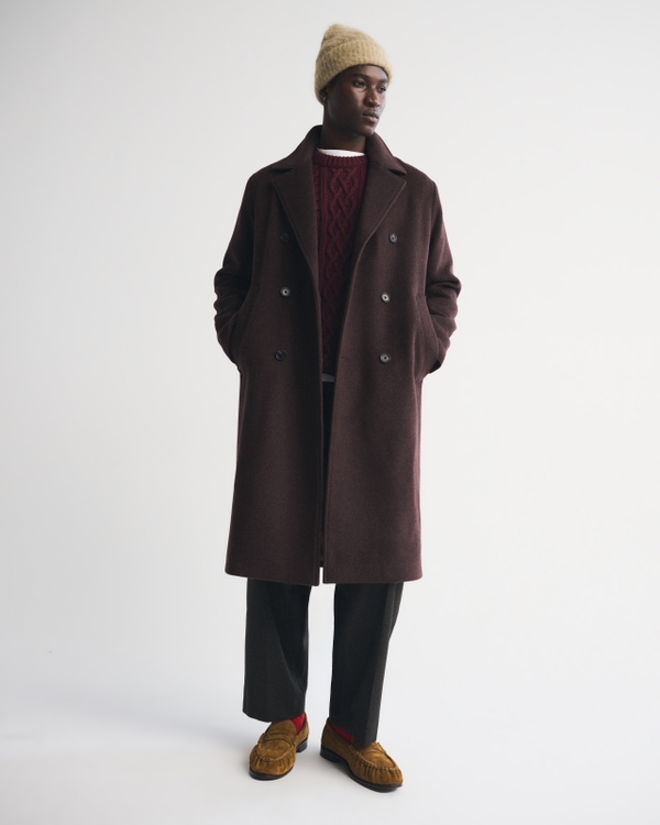 Wool-Blend Double-Breasted Coat