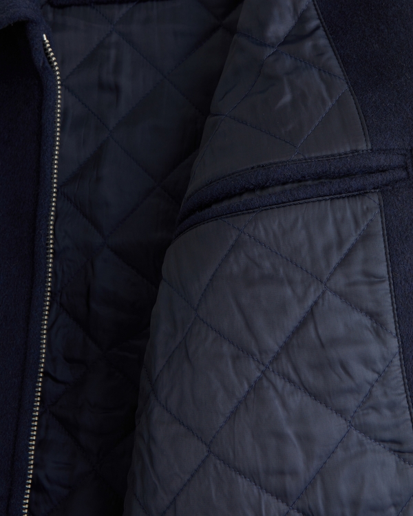 Wool-Blend Mid-Length Zip Jacket