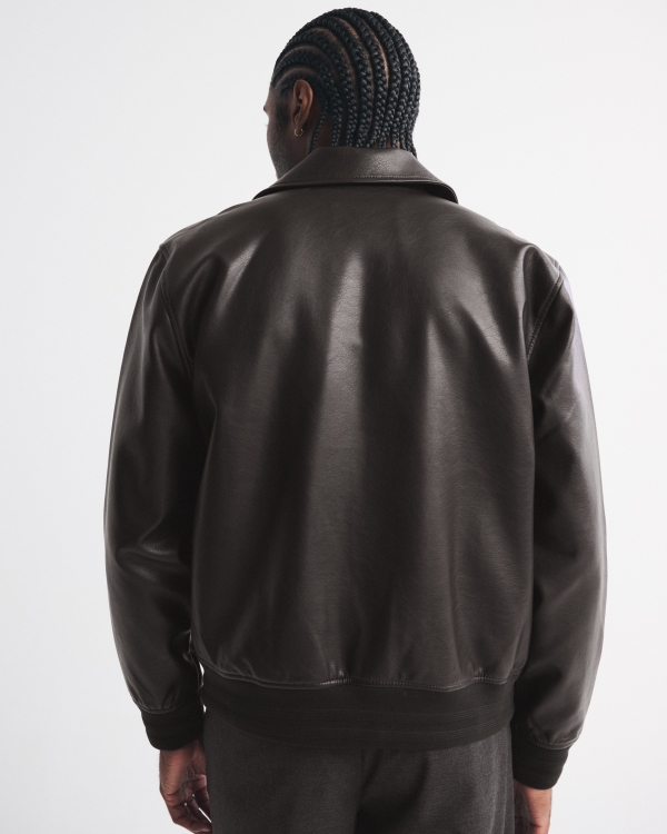 Vegan Leather Aviator Jacket