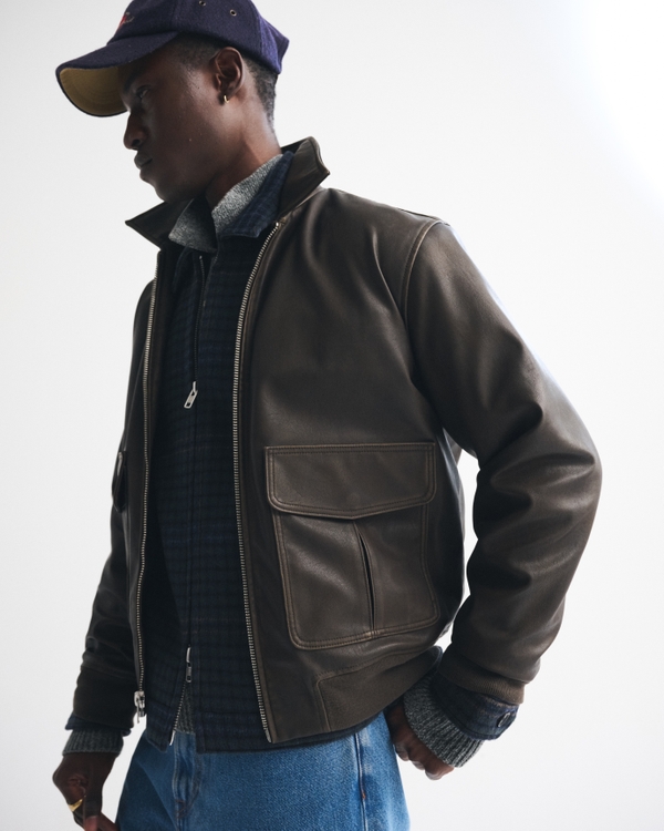 Vegan Leather Aviator Jacket
