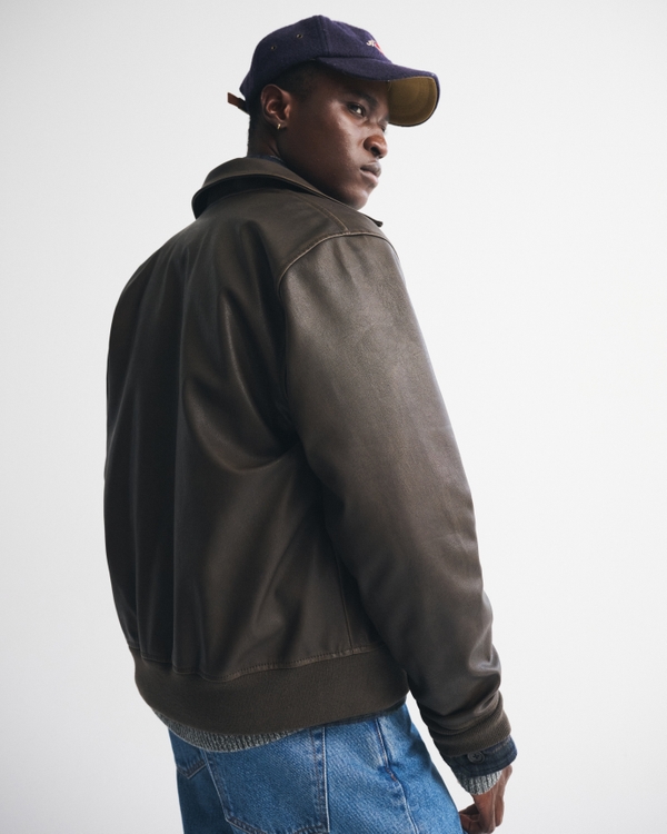 Vegan Leather Aviator Jacket