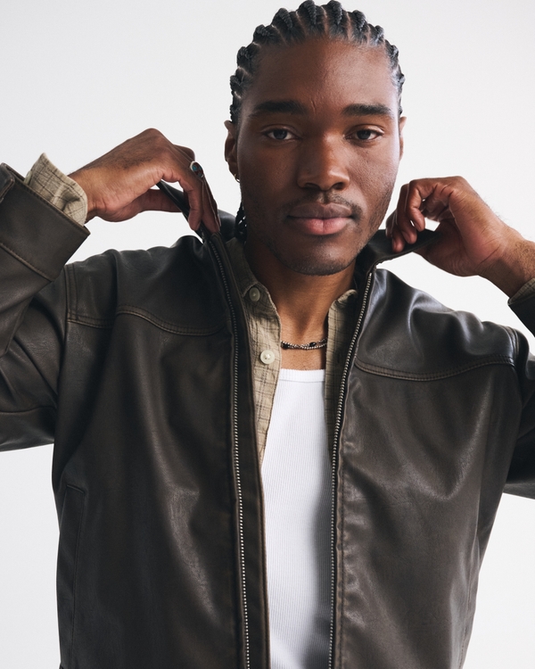 Easy Vegan Leather Zip Jacket