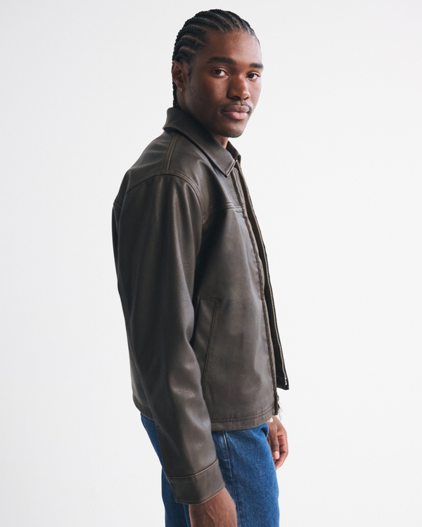 Easy Vegan Leather Zip Jacket