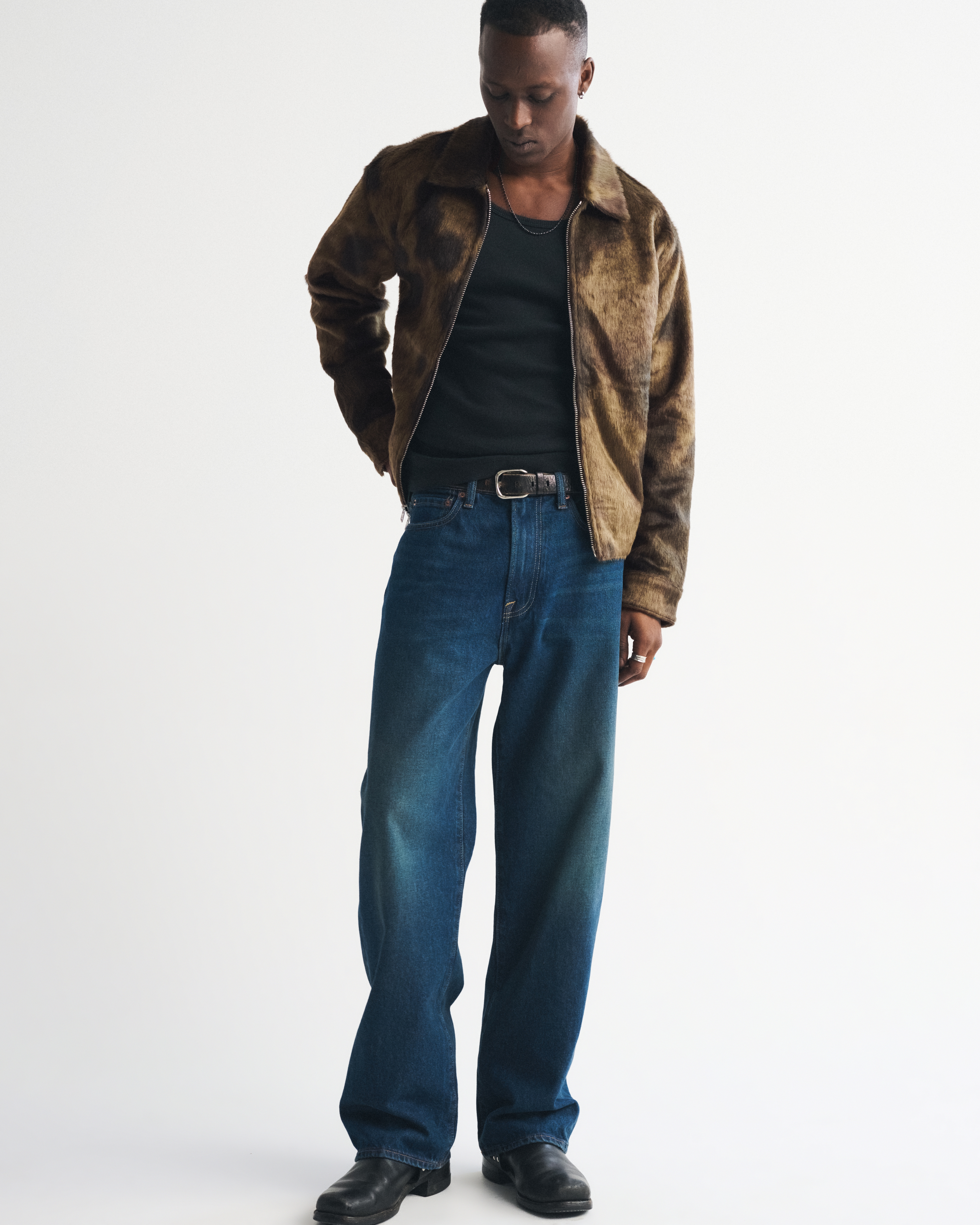 Мужские куртки Abercrombie & Fitch Vegan Pony Hair Zip Trucker Jacket — фото 3