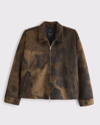 Vegan Pony Hair Zip Trucker Jacket