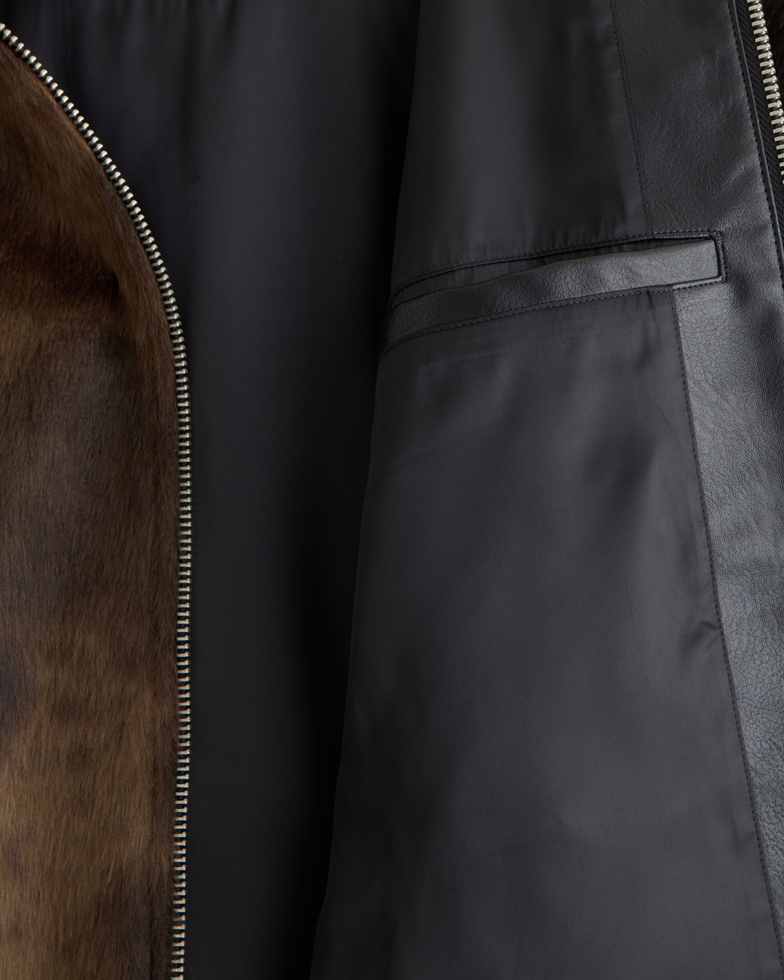 Vegan Pony Hair Zip Trucker Jacket