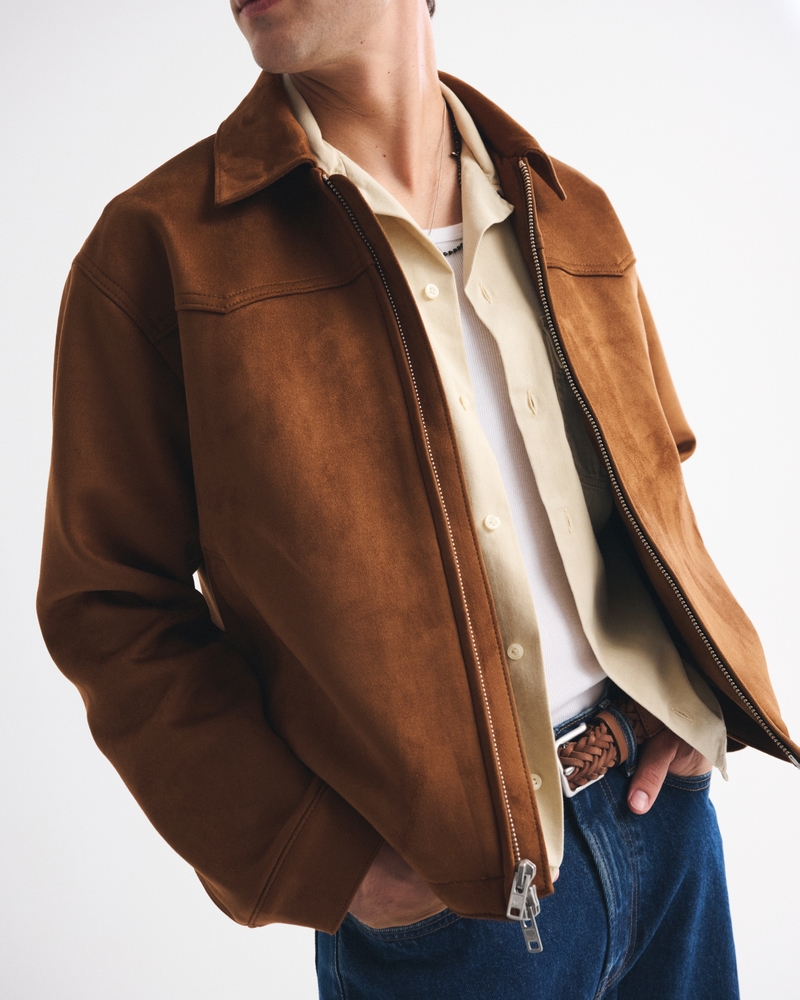 Men's Easy Vegan Suede Zip Jacket | Men's Coats & Jackets