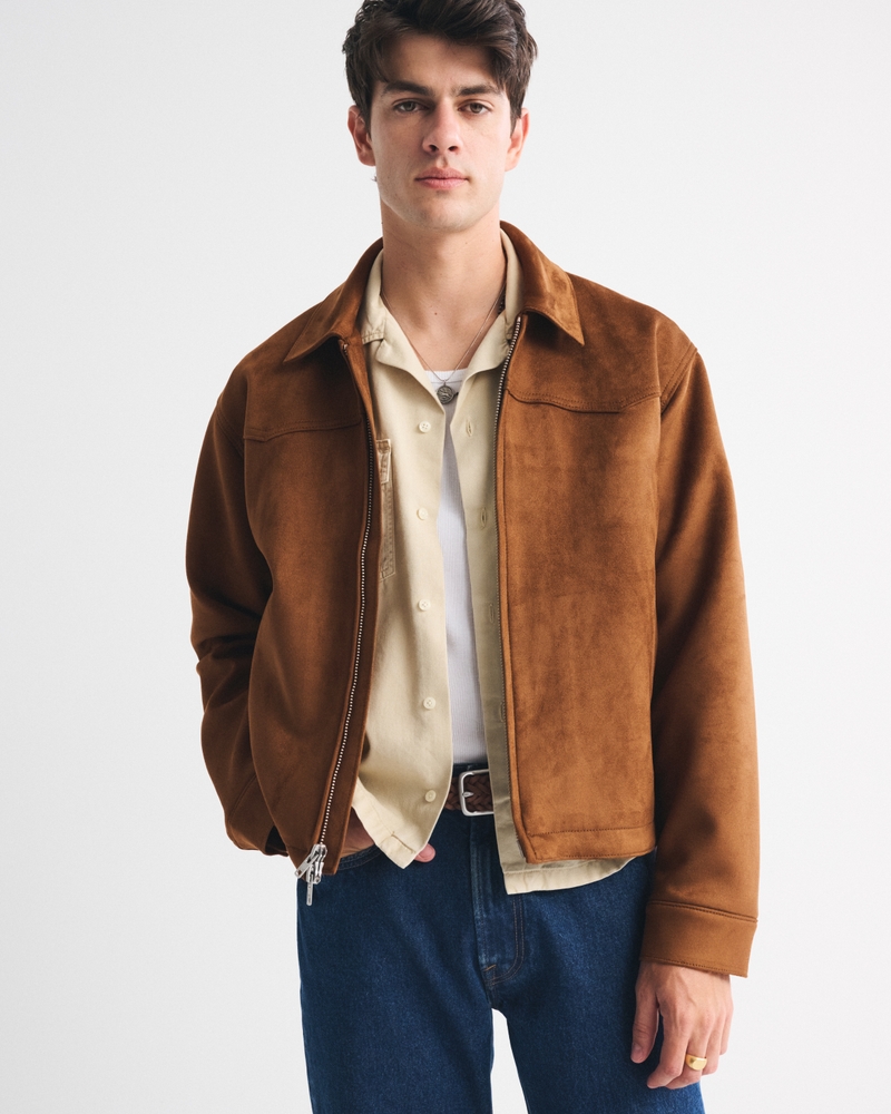 Vegan Suede Easy Zip Jacket